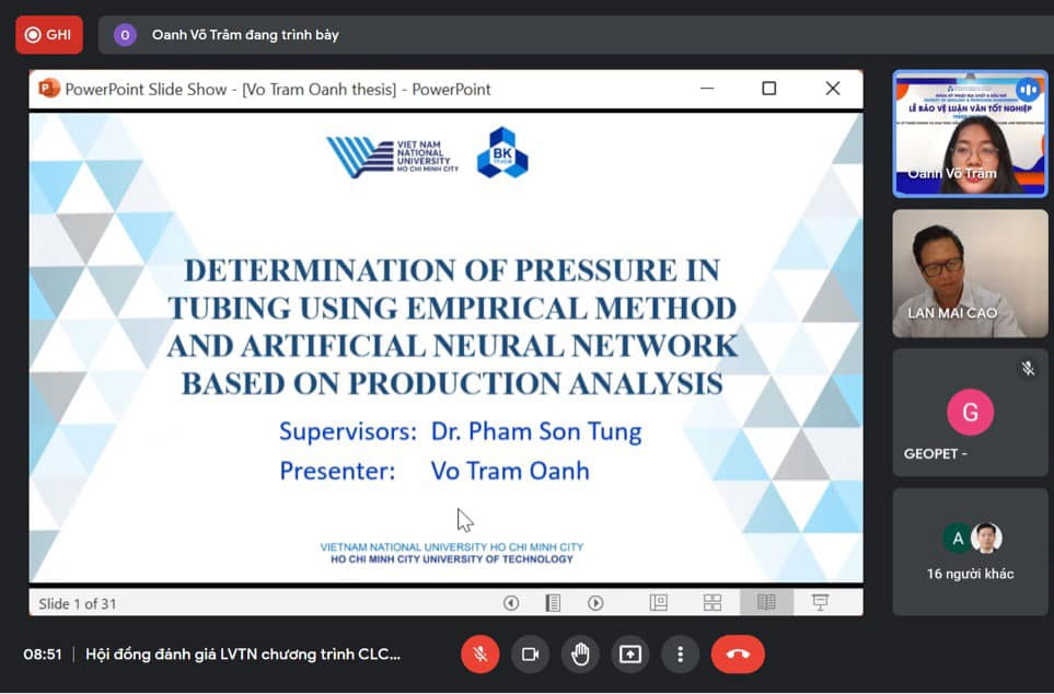 Sinh viên Geopet bảo vệ luận văn tốt nghiệp đại học online